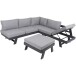 Loungeset >Donna< in grau aus Aluminium, Polyester - 70x71x31cm (LxBxH)