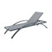 Gartenliege >Donna< in grau aus Aluminium, Kunststoffgewebe - 197x72x43 (LxBxH)