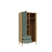 Kleiderschrank >Whenua< in Natural Eiche - 94,5x185,6x52,2cm (BxHxT)