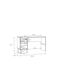 Schreibtisch >Whenua< in Natural Eiche - 139,6x77,3x60cm (BxHxT)