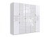 Drehtürenschrank >Danzig< in WEISS + GLAS WEISS - 225x208x58cm (BxHxT)