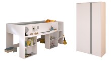 Kinderzimmer-Set >Pirouette 14< mit Hochbett und Kleiderschrank