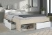 Stauraumbett >Most 5< in Akazie / Weiss - 220x150x79cm (LxBxH)