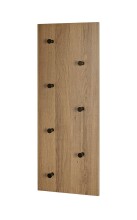 Wandgarderobe >37142< in eiche, schwarz, MDF, Metall - 80x30x5cm (BxHxT)