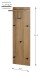 Wandgarderobe >37148< in eiche, schwarz, MDF, Metall - 30x100x20cm (BxHxT)