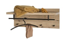 Wandgarderobe >37444< in eiche, schwarz, MDF,...