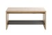Schuhbank >37449< in eiche, schwarz, MDF, Metall - 80x40x30cm (BxHxT)