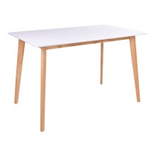 Esstisch >Vojens< in Weiss, MDF - 70x75x120cm (BxHxT)