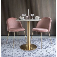 Esstisch >Bolzano< in Weiss, Marmor - 70x75x70cm (BxHxT)