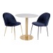 Esstisch >Bolzano< in Weiss, Marmor - 70x75x70cm (BxHxT)