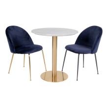 Esstisch >Bolzano< in Weiss, Marmor - 90x75x90cm (BxHxT)