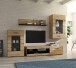 Wohnwand >Seikola < in braun,schwarz - 238,2x168,4x41,1cm (BxHxT)