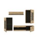 Wohnwand >Seikola < in braun,schwarz - 238,2x168,4x41,1cm (BxHxT)
