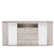 Hochkommode >Rondino < in beige,braun,weiß - 169,6x81,5x47,5cm (BxHxT)