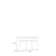 Kommode >Portland< in beige,braun - 136x83,1x41,3cm (BxHxT)