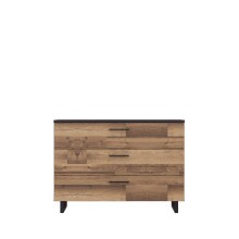 Kommode >Jakobina < in schwarz,braun - 120,1x85,8x41,3cm (BxHxT)