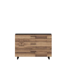 Kommode >Jakobina < in schwarz,braun - 120,1x85,8x41,3cm (BxHxT)