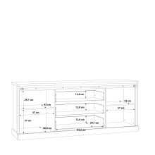 Kommode >Kaszimiro< in braun,schwarz - 213,4x88,2x52cm (BxHxT)