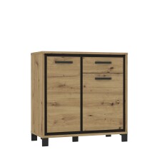 Kommode >Trondheim< in schwarz,braun - 91,4x91,2x41,5cm (BxHxT)