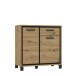 Kommode >Trondheim< in schwarz,braun - 91,4x91,2x41,5cm (BxHxT)
