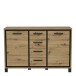 Kommode >Trondheim< in schwarz,braun - 138,4x91,2x41,5cm (BxHxT)