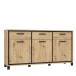 Kommode >Trondheim< in schwarz,braun - 178,4x94,1x41,5cm (BxHxT)