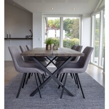 Esstisch >Montpellier< in Natur, Eiche-Massiv - 95x75x200cm (BxHxT)
