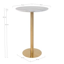 Bartisch >Bolzano< in Weiss, Eiche-Massiv - 70x105x70cm (BxHxT)