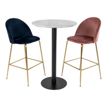 Bartisch >Bolzano< in Weiss, Eiche-Massiv - 70x105x70cm (BxHxT)