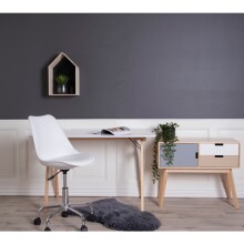 Schreibtisch >Vojens< in Weiss, MDF - 120x75x60cm...