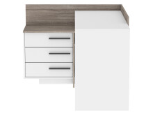 Eckschreibtisch >Thales< in Weiß - 128,8x83,2x105,7cm (BxHxT)