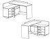 Eckschreibtisch >Thales< in Weiß - 128,8x83,2x105,7cm (BxHxT)