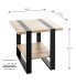 Beistelltisch >47477< in eiche, schwarz - 45x45x45cm (BxHxT)