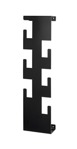 Wandgarderobe >47506< in schwarz, Metall - 15x60x8cm (BxHxT)