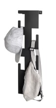 Wandgarderobe >47506< in schwarz, Metall - 15x60x8cm (BxHxT)
