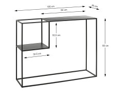 Konsole >47518< in schwarz, Metall - 100x80x30cm...
