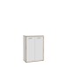 Stauraumschrank >Keflavik< in braun,weiß - 84,5x115,1x41,5cm (BxHxT)