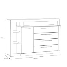 Kommode >Bellevue< in braun,schwarz - 160,5x107,3x43,4cm (BxHxT)