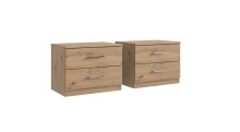 Bett-Set >Anna< in ARTISAN EICHE NACHBILDUNG - 254x81x210cm (BxHxT)