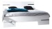Bett-Set >Anna< in WEISS - 282x81x210cm (BxHxT)