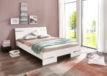 Bettgestell >Anna< in WEISS - 149x81x200cm (BxHxT)