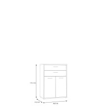Stauraumschrank >Keflavik < in braun,weiß - 84,5x115,1x41,5cm (BxHxT)