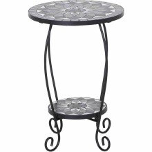Blumentisch >Como< in matt schwarz, dunkelgrau -...