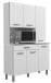 Küchenbuffet >Essential 22< in Weiss / Alu - 120x185x40cm (BxHxT)