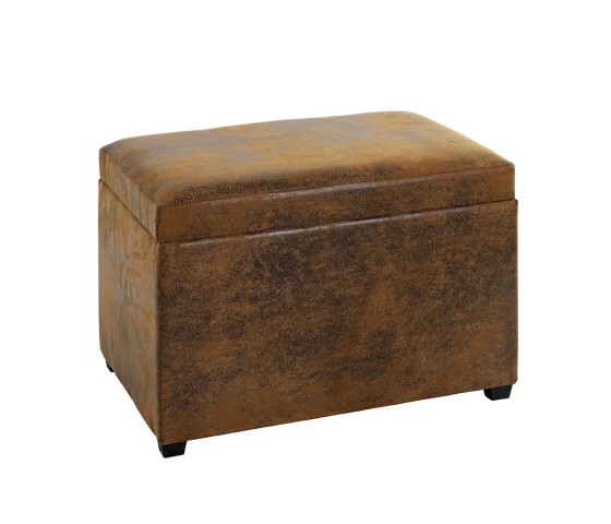 Sitztruhe >52824< in vintage-braun, MDF, Textilgewebe - 58x42x39cm (BxHxT)