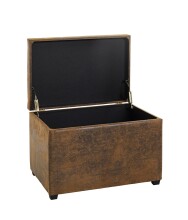 Sitztruhe >52824< in vintage-braun, MDF, Textilgewebe - 58x42x39cm (BxHxT)