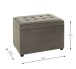 Sitztruhe >52827< in anthrazit, MDF, Textilgewebe - 58x42x39cm (BxHxT)