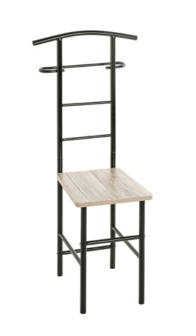 Herrendiener >81550< in eiche San Remo, schwarz, MDF, Metall - 46x109x46 (BxHxT)