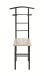 Herrendiener >81550< in eiche San Remo, schwarz, MDF, Metall - 46x109x46 (BxHxT)
