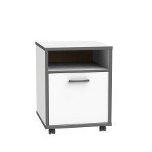 Rollcontainer >KEFLAVIK< in weiß, anthrazit - 49,8x64,6x52,2cm (BxHxT)